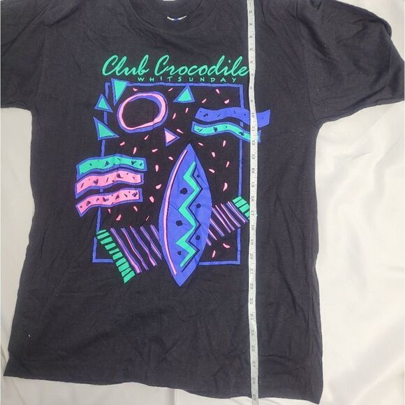 VINTAGE 90s t-shirt neon Club Crocodile Whitsunday Australia black unisex tee XL - Picture 8 of 8